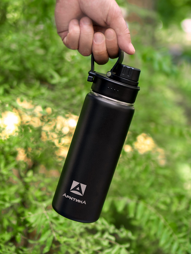 Термокружка 0.53л серии 708 чёрная со спортивной крышкой - 2