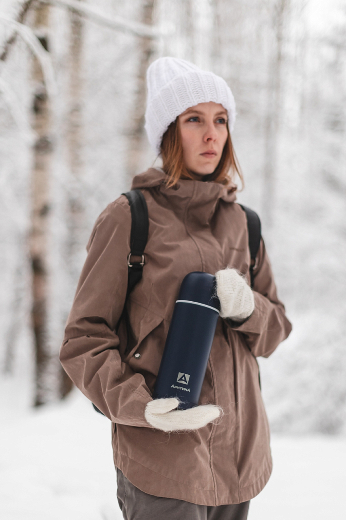 Термос 1л серии 105 синий с узким горлом - 2