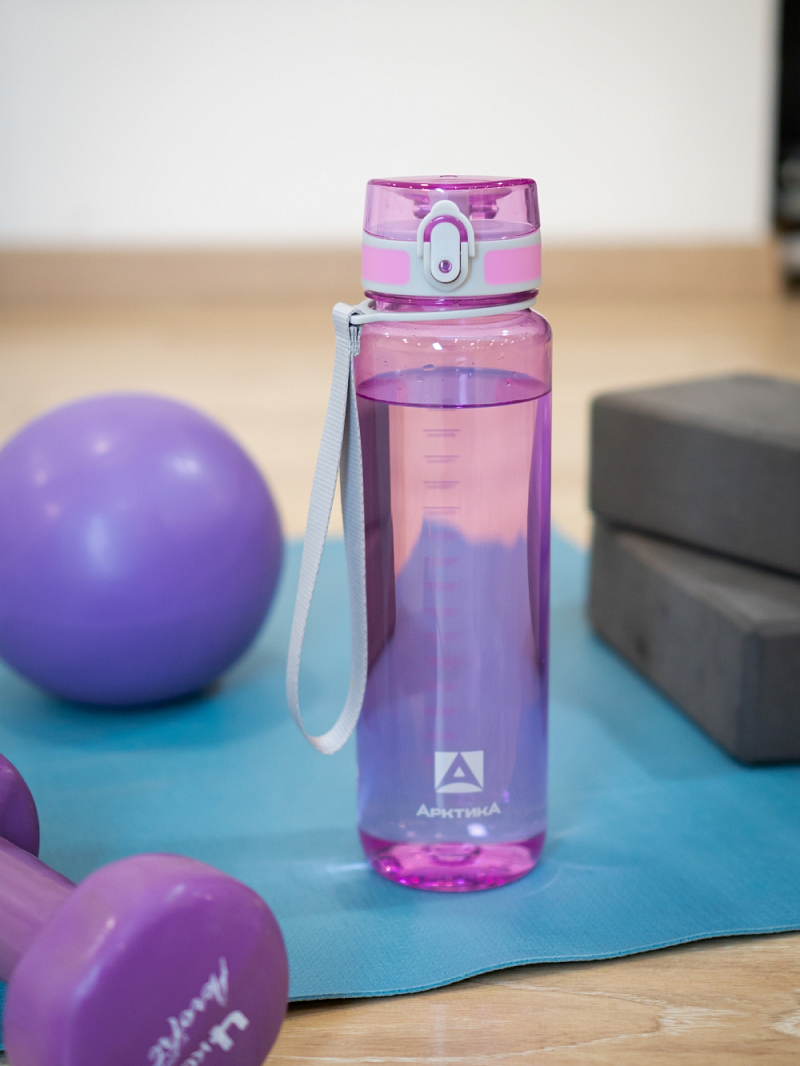 Тритановая бутылка 1л серии 720 глянцевая лавандовая с ситечком - 2