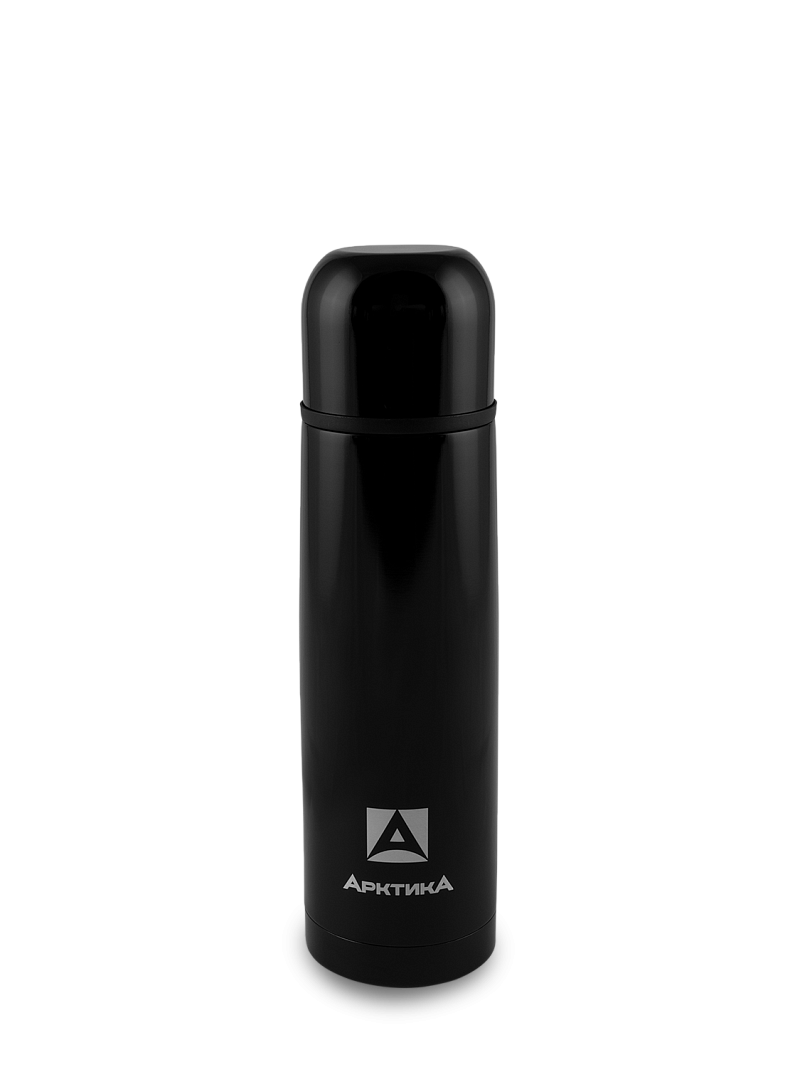 Глянцевый черный термос с узким горлом на 0.5л (уценка) - 1