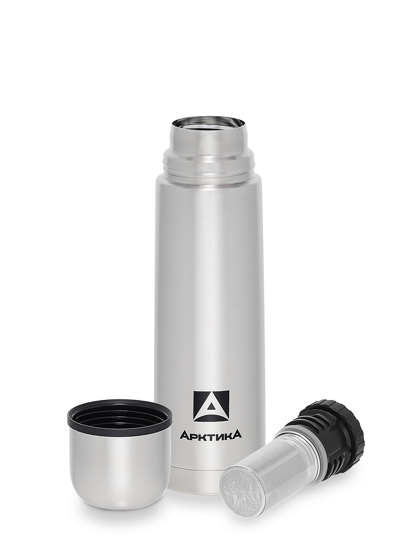 Термос 0.5л серии 101 стальной с узким горлом и пробкой с ситом - 4