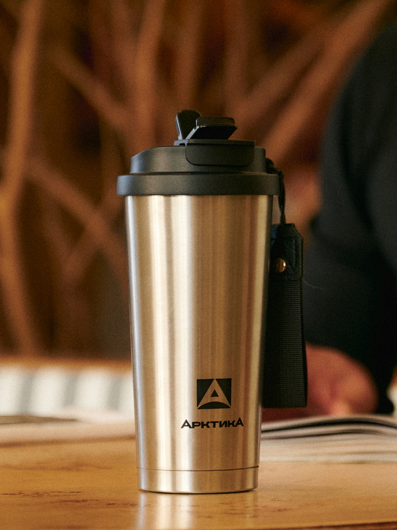 Термокружка 0.5л серии 714 стальная с двойной питьевой системой - 4