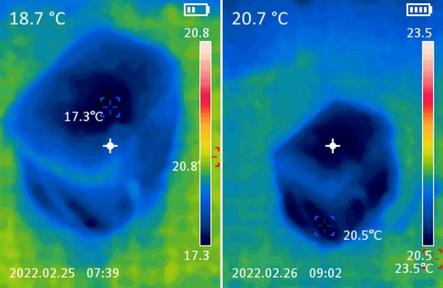 Во время теста температура фиксировалась не только термометром, но и тепловизором снаружи и внутри.