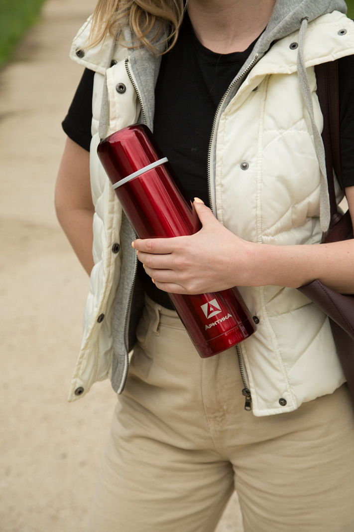 Термос 1л серии 102 красный с узким горлом - 2