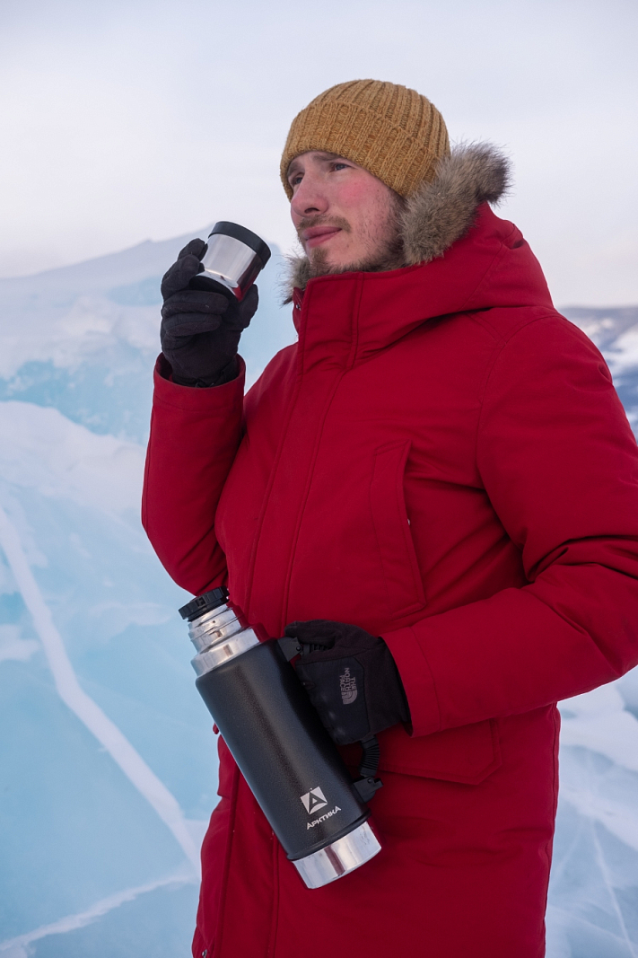 Термос 1.25л серии 106P «УАЗИК» чёрный с ручкой - 6