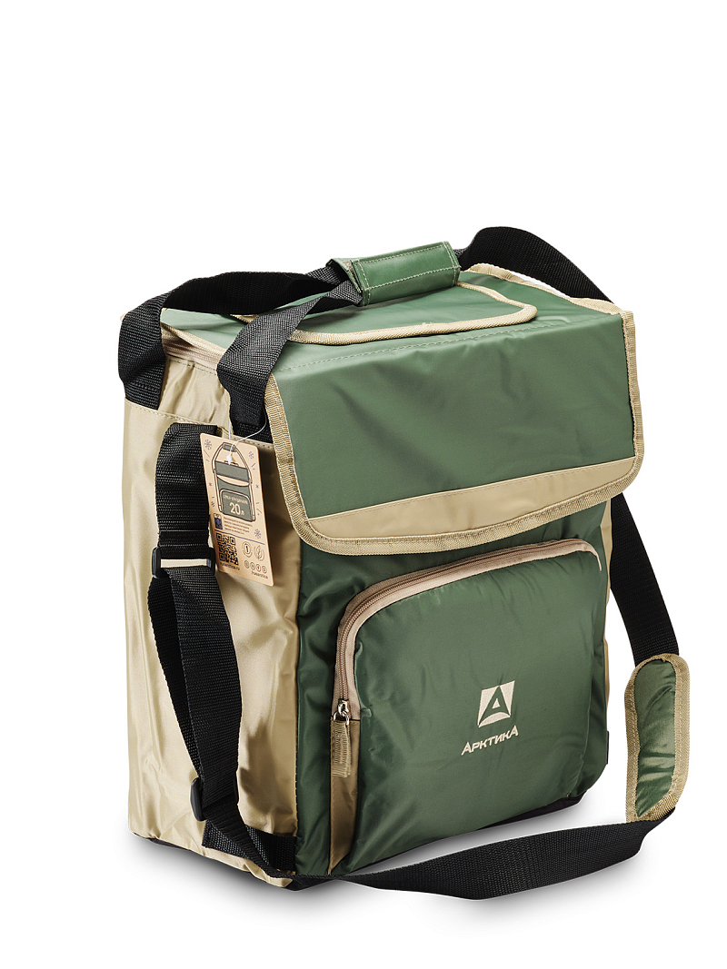 Термосумка-холодильник 20л серии 3001 зелёная с люком - 1