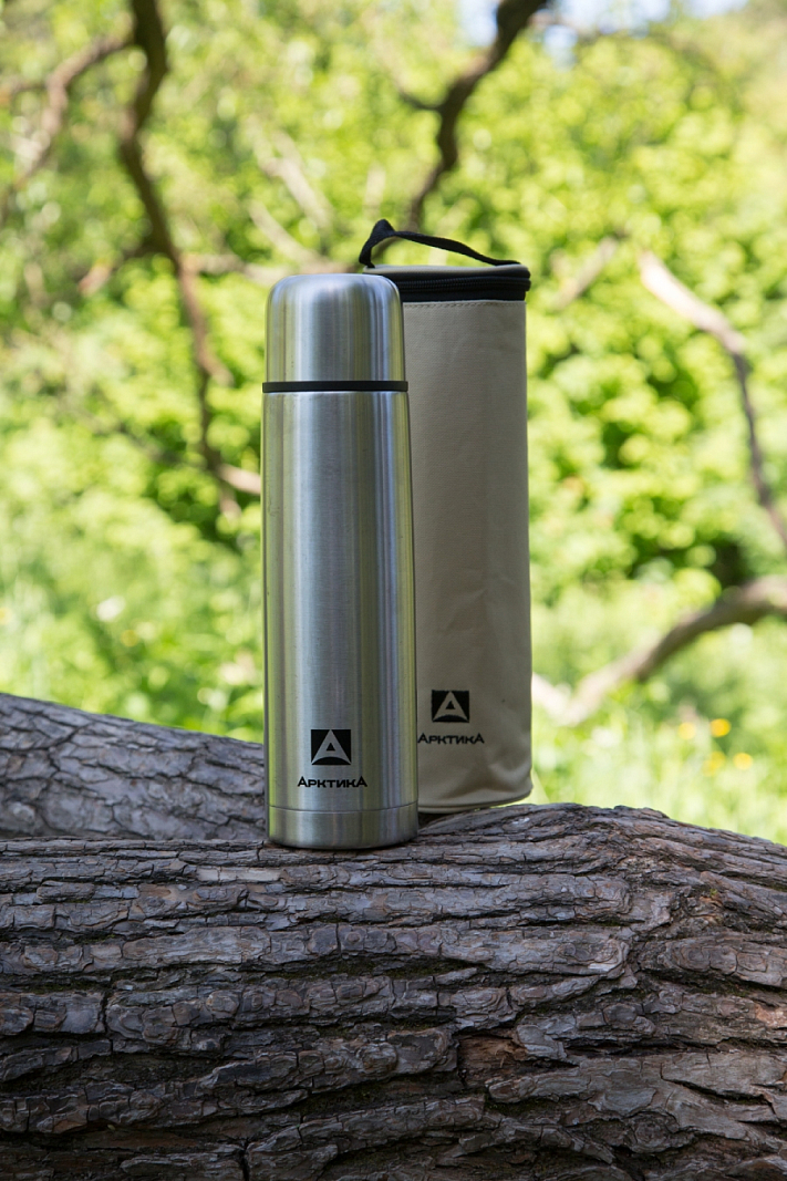 Термос 0.5л серии 101 стальной с узким горлом в чехле - 2