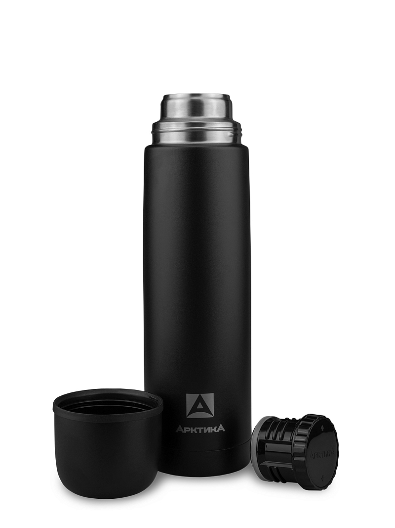 Термос 1л серии 102 чёрный текстурный с узким горлом - 3