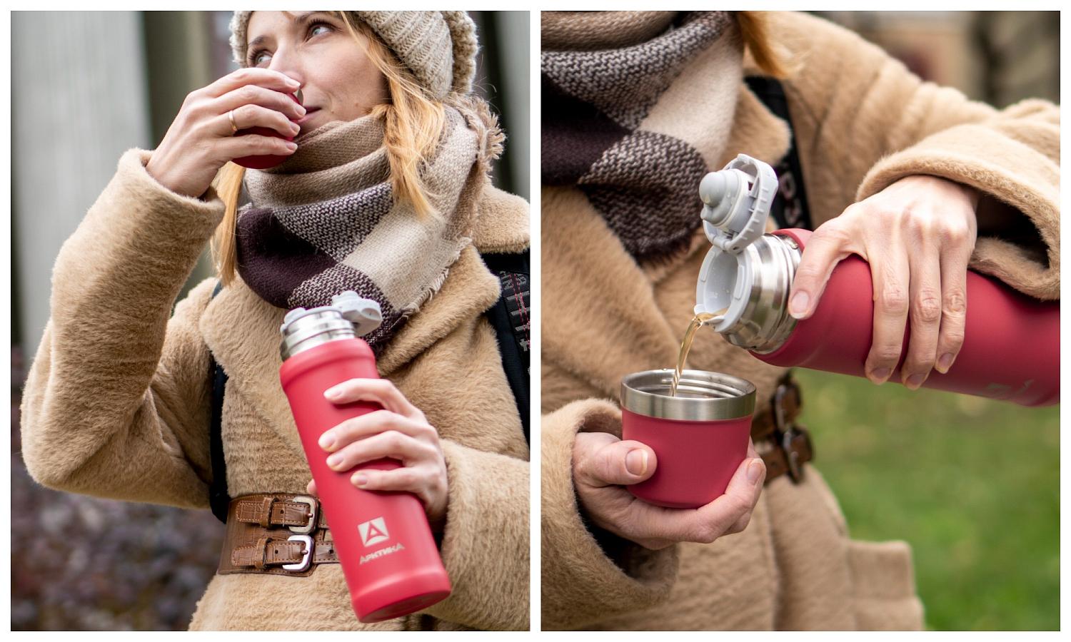 Термос «Арктика» серии 111 удобно лежит в руке и делает каждый день в городе особенно приятным.