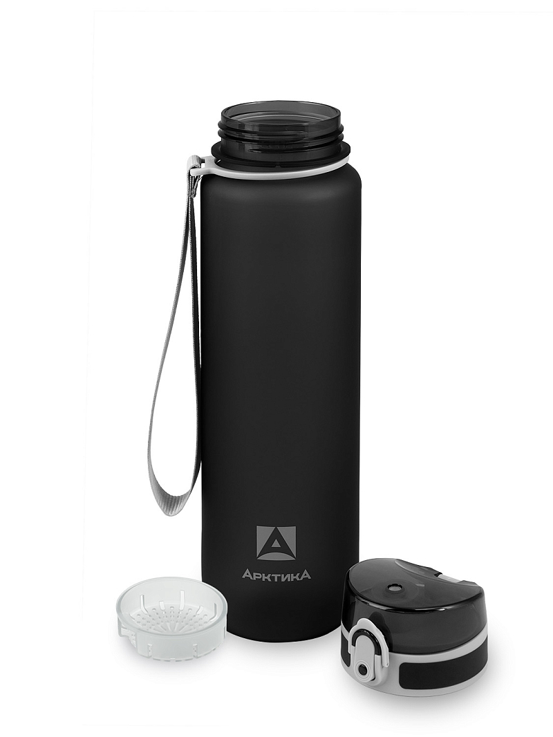 Тритановая бутылка 1л серии 720 матовая чёрная с ситечком - 7