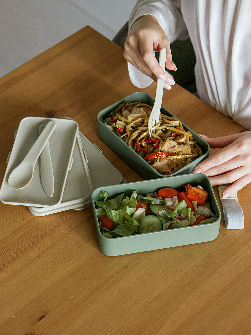 Ланч-бокс 1.2л серии 032 зелёный с двумя контейнерами - 9