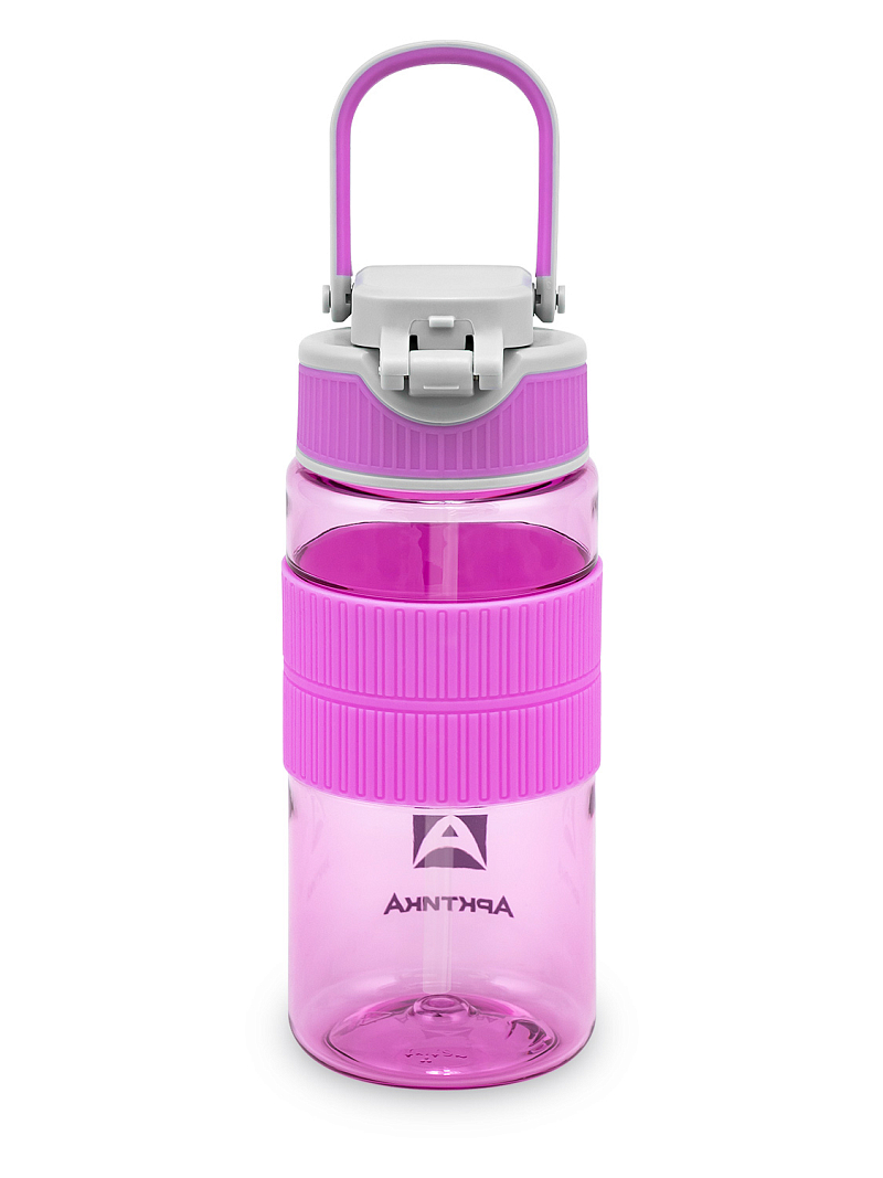 Тритановая бутылка 0.55л серии 722 лавандовая с манжетом и питьевой трубочкой - 7
