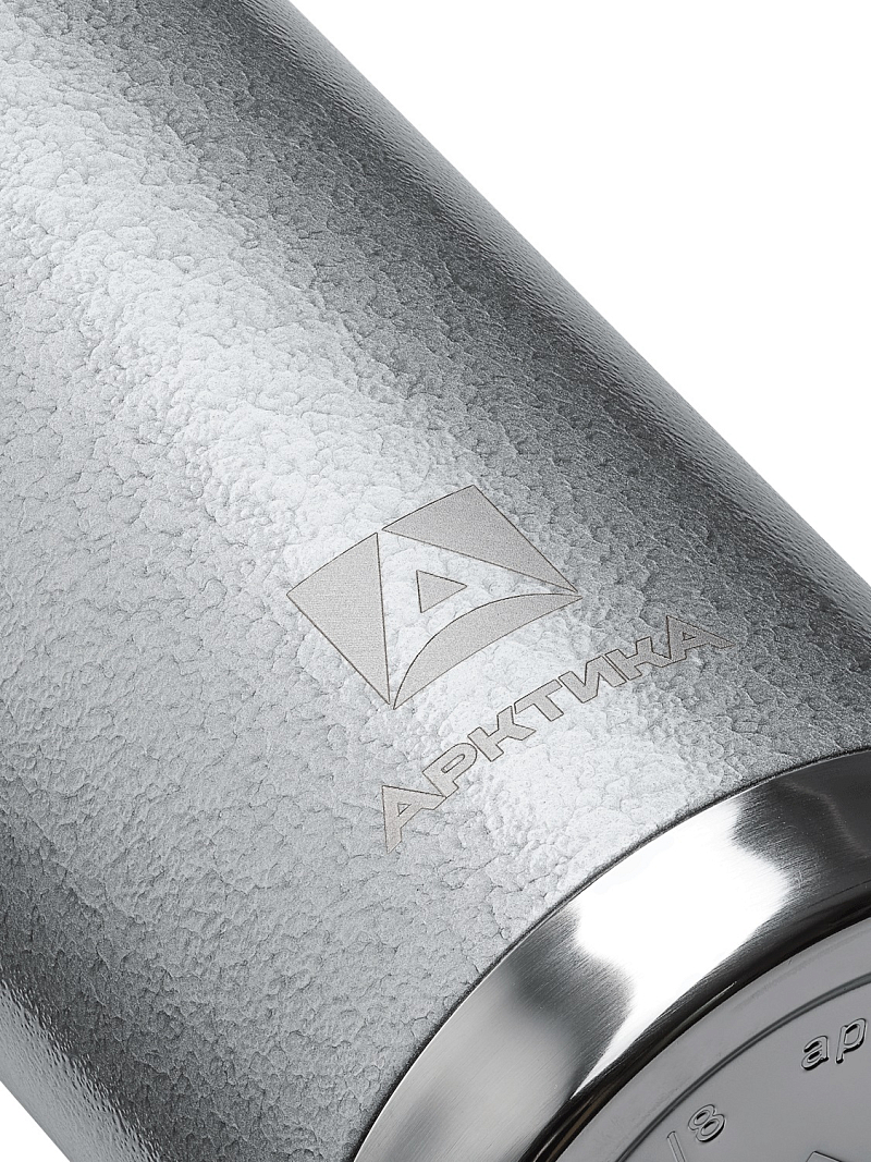 Термос 0.9л серии 106 серебряный с узким горлом и молотковой эмалью - 5